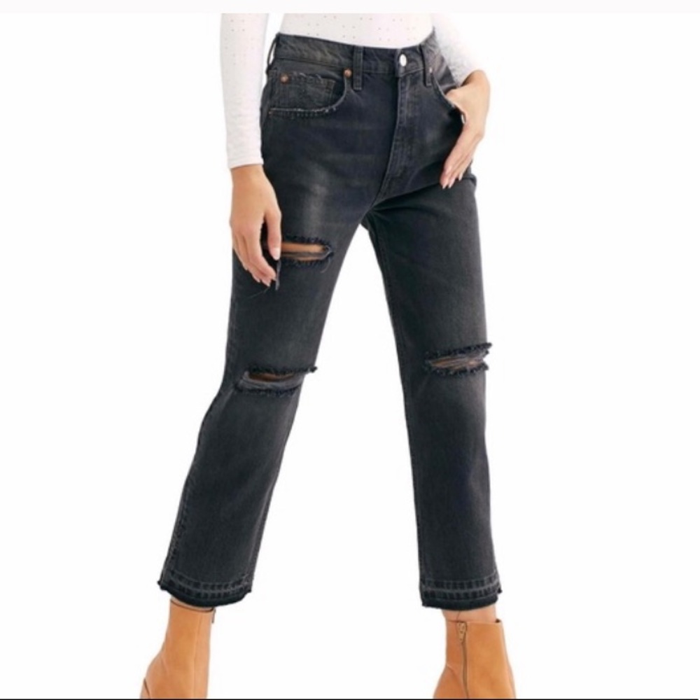 Free People Rugged Black Jeans